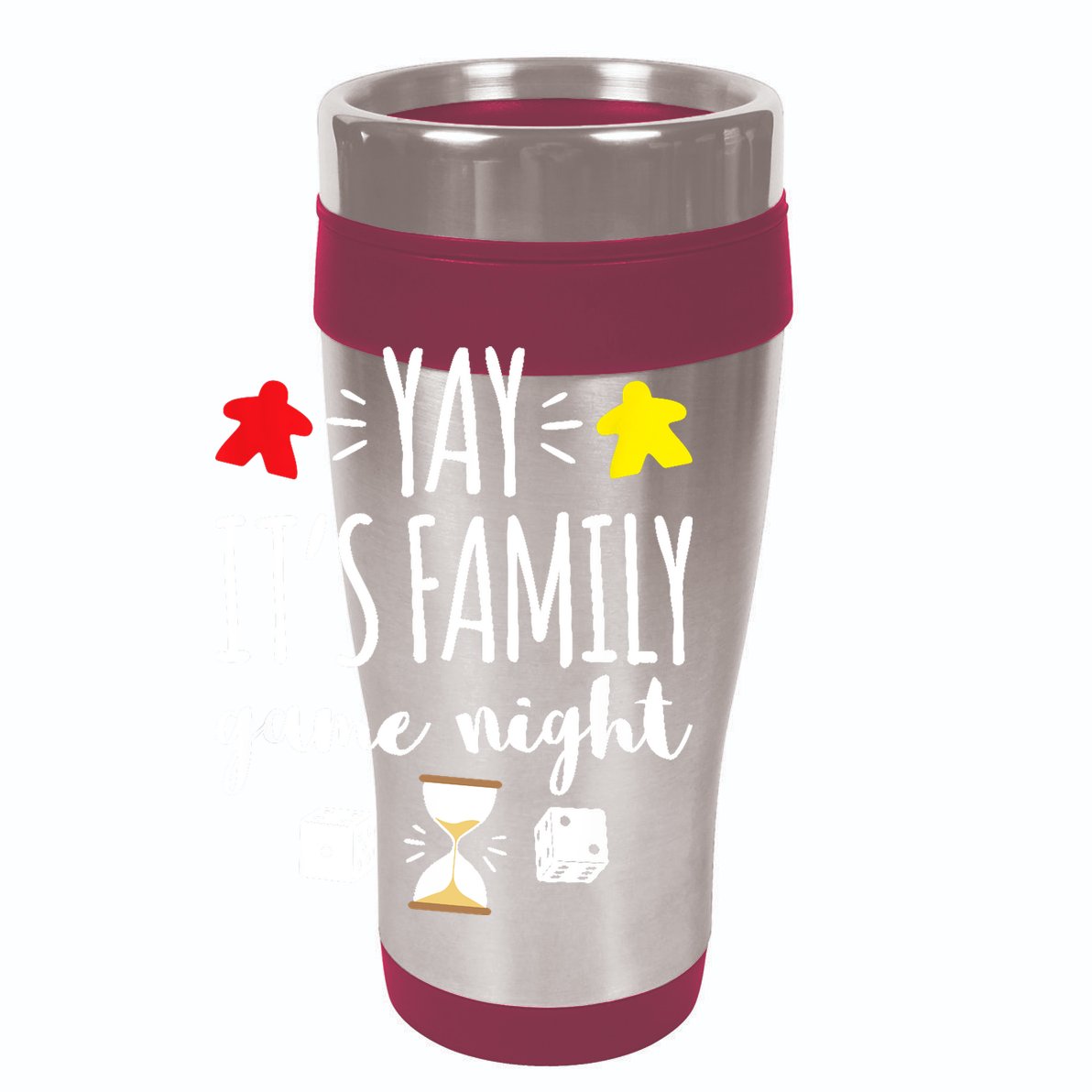Celebrate Family Game Night Board Games Card Games 12oz Stainless Steel Coffee Mug
