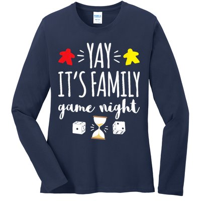Celebrate Family Game Night Board Games Card Games Ladies Long Sleeve Shirt