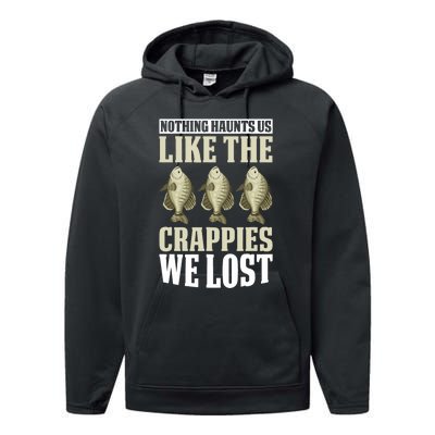 Crappie Fishing Gear Fishing Lure Fishing Net Crappe Fisher Performance Fleece Hoodie