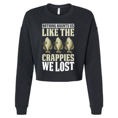 Crappie Fishing Gear Fishing Lure Fishing Net Crappe Fisher Cropped Pullover Crew
