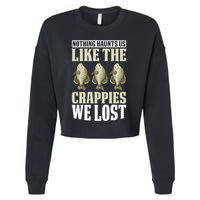 Crappie Fishing Gear Fishing Lure Fishing Net Crappe Fisher Cropped Pullover Crew