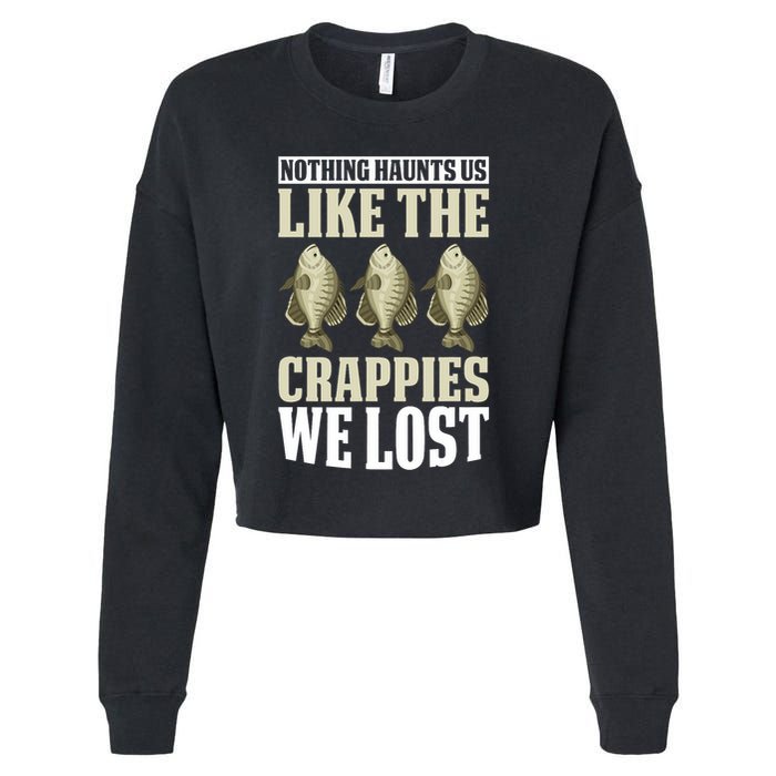 Crappie Fishing Gear Fishing Lure Fishing Net Crappe Fisher Cropped Pullover Crew