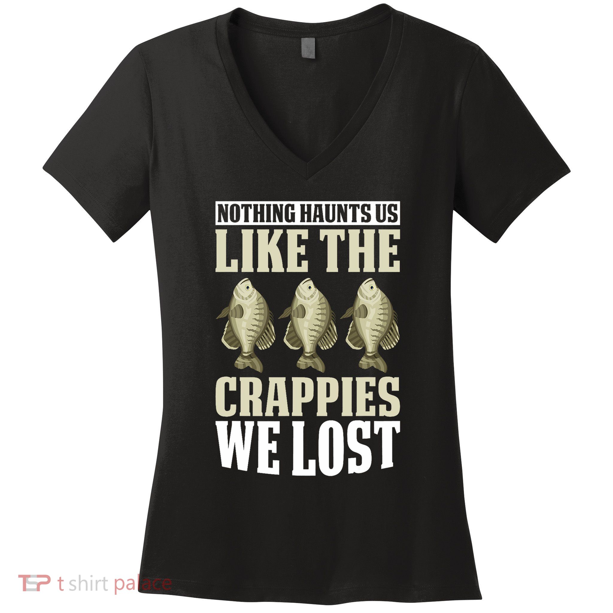 Crappie Fishing Gear Fishing Lure Fishing Net Crappe Fisher Women's V-Neck T-Shirt