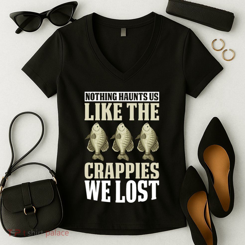Crappie Fishing Gear Fishing Lure Fishing Net Crappe Fisher Women's V-Neck T-Shirt