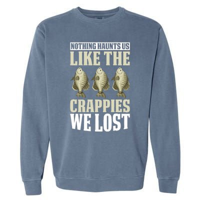 Crappie Fishing Gear Fishing Lure Fishing Net Crappe Fisher Garment-Dyed Sweatshirt