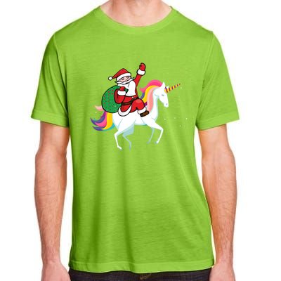 Christmas Funny Gift Santa Riding Unicorn Lovers Gift Adult ChromaSoft Performance T-Shirt