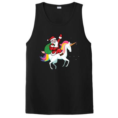 Christmas Funny Gift Santa Riding Unicorn Lovers Gift PosiCharge Competitor Tank