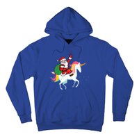 Christmas Funny Gift Santa Riding Unicorn Lovers Gift Hoodie