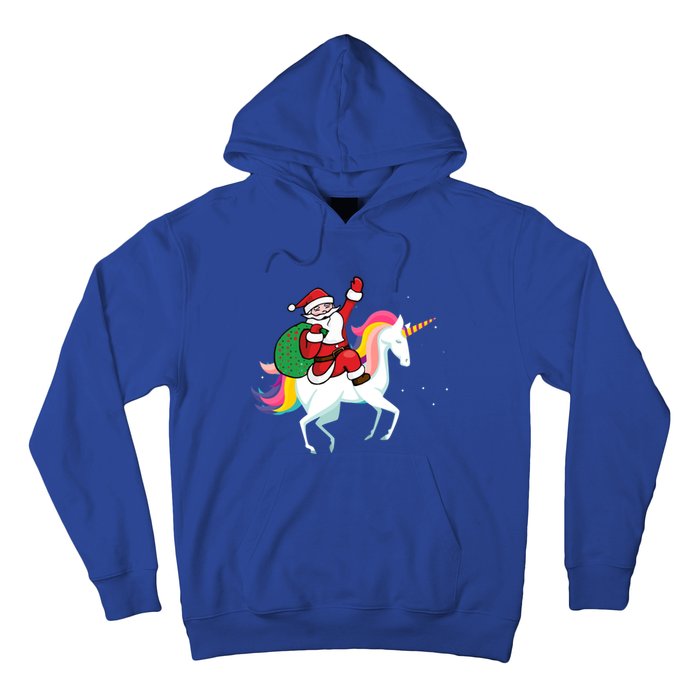 Christmas Funny Gift Santa Riding Unicorn Lovers Gift Hoodie