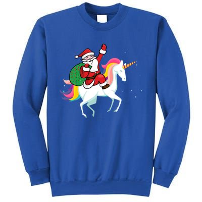 Christmas Funny Gift Santa Riding Unicorn Lovers Gift Sweatshirt