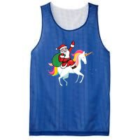 Christmas Funny Gift Santa Riding Unicorn Lovers Gift Mesh Reversible Basketball Jersey Tank