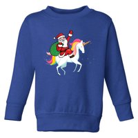 Christmas Funny Gift Santa Riding Unicorn Lovers Gift Toddler Sweatshirt