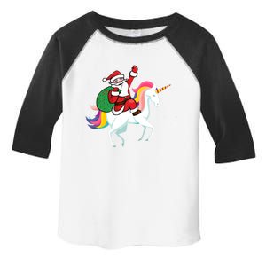 Christmas Funny Gift Santa Riding Unicorn Lovers Gift Toddler Fine Jersey T-Shirt