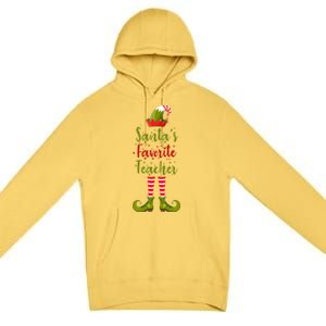 Christmas Funny Gift For Teachers SantaS Favorite Teacher Gift Premium Pullover Hoodie