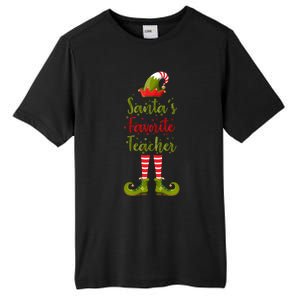 Christmas Funny Gift For Teachers SantaS Favorite Teacher Gift Tall Fusion ChromaSoft Performance T-Shirt