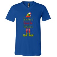 Christmas Funny Gift For Teachers SantaS Favorite Teacher Gift V-Neck T-Shirt