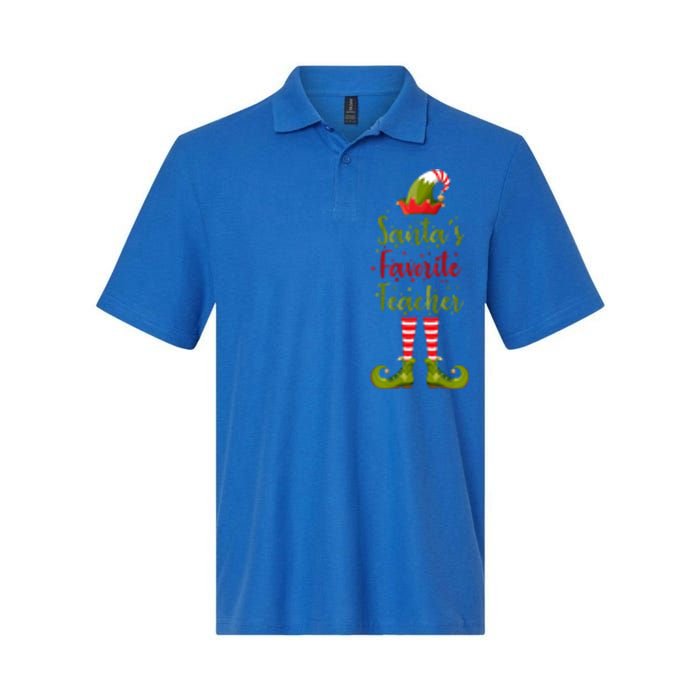 Christmas Funny Gift For Teachers SantaS Favorite Teacher Gift Softstyle Adult Sport Polo