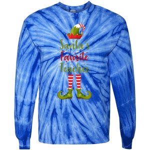 Christmas Funny Gift For Teachers SantaS Favorite Teacher Gift Tie-Dye Long Sleeve Shirt