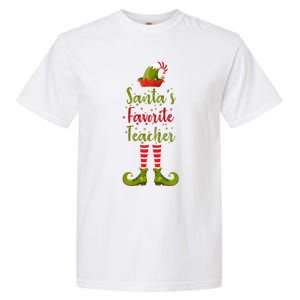 Christmas Funny Gift For Teachers SantaS Favorite Teacher Gift Garment-Dyed Heavyweight T-Shirt