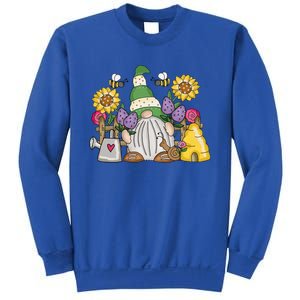 Cute Flower Garden Gnome With Bees And Flowers Gift Gardener Funny Gift Sweatshirt