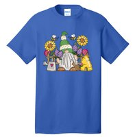 Cute Flower Garden Gnome With Bees And Flowers Gift Gardener Funny Gift Tall T-Shirt