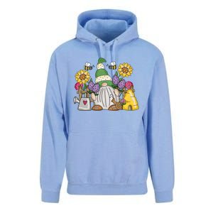 Cute Flower Garden Gnome With Bees And Flowers Gift Gardener Funny Gift Unisex Surf Hoodie