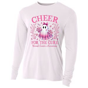 Cheer For Ghost Breast Cancer Awareness Halloween Ghost Cooling Performance Long Sleeve Crew