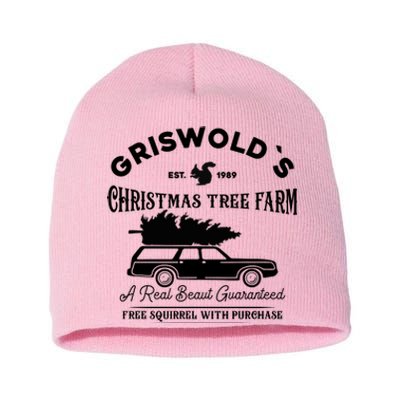 Cool Funny Griswold Christmas Tree Farm Short Acrylic Beanie