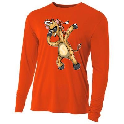 Christmas Funny Gift Animal Dabbing Giraffe Funny Gift Cooling Performance Long Sleeve Crew