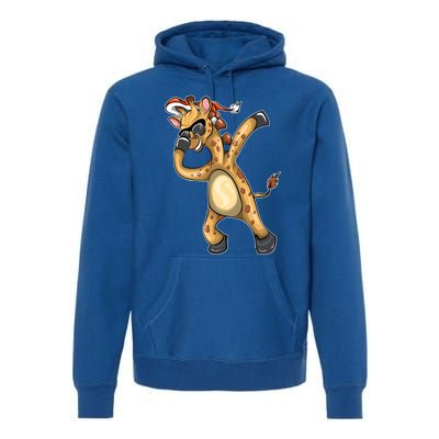 Christmas Funny Gift Animal Dabbing Giraffe Funny Gift Premium Hoodie