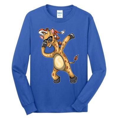 Christmas Funny Gift Animal Dabbing Giraffe Funny Gift Tall Long Sleeve T-Shirt