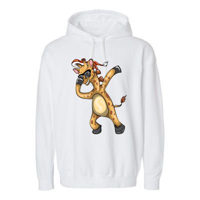 Christmas Funny Gift Animal Dabbing Giraffe Funny Gift Garment-Dyed Fleece Hoodie