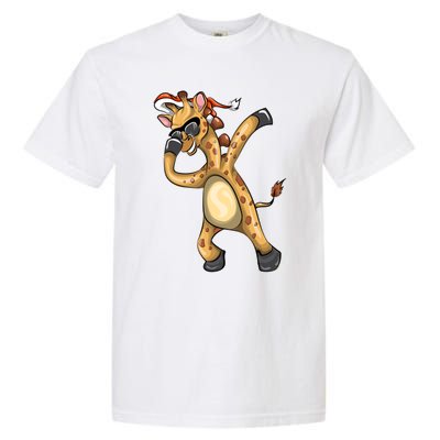 Christmas Funny Gift Animal Dabbing Giraffe Funny Gift Garment-Dyed Heavyweight T-Shirt