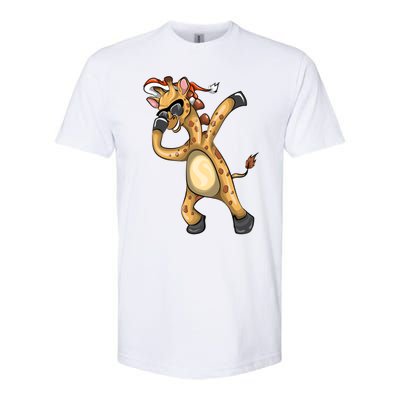 Christmas Funny Gift Animal Dabbing Giraffe Funny Gift Softstyle CVC T-Shirt