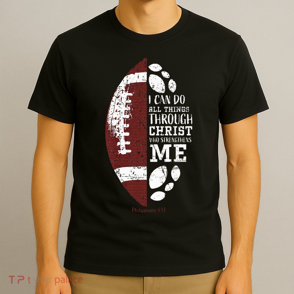 Christian Football Gifts Religious Verse T-Shirt