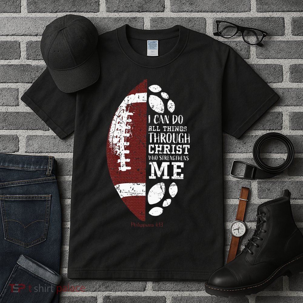 Christian Football Gifts Religious Verse Tall T-Shirt
