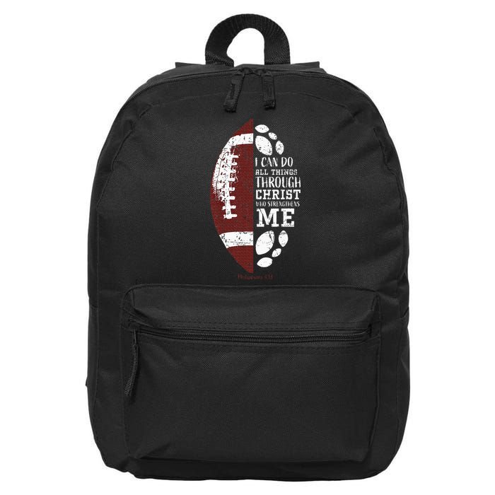 Christian Football Gifts Religious Verse 16 in Basic Backpack