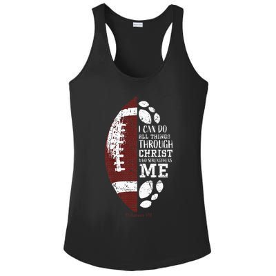 Christian Football Gifts Religious Verse Ladies PosiCharge Competitor Racerback Tank