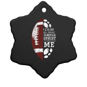 Christian Football Gifts Religious Verse Ceramic Star Ornament