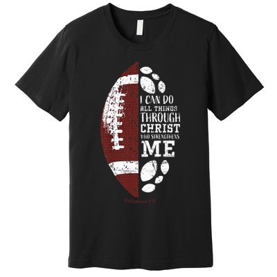 Christian Football Gifts Religious Verse Premium T-Shirt