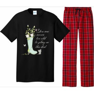 Cats Funny Gardener Gardening Never Too Old To Play In Dirt Pajama Set