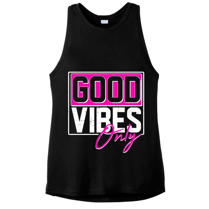 Cool Funny Good Vibes Only Ladies PosiCharge Tri-Blend Wicking Tank