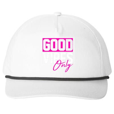 Cool Funny Good Vibes Only Snapback Five-Panel Rope Hat