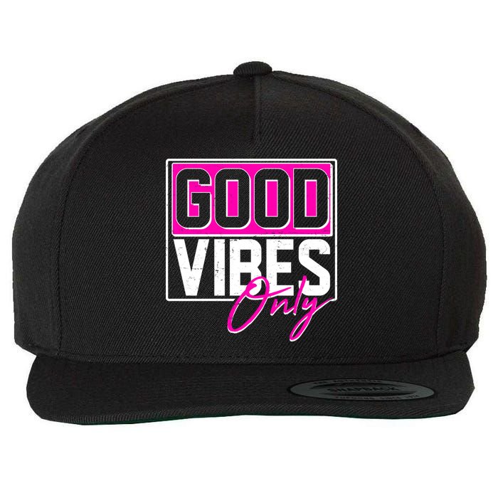 Cool Funny Good Vibes Only Wool Snapback Cap