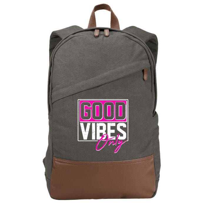 Cool Funny Good Vibes Only Cotton Canvas Backpack