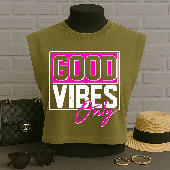 Cool Funny Good Vibes Only Garment-Dyed Women's Muscle Tee
