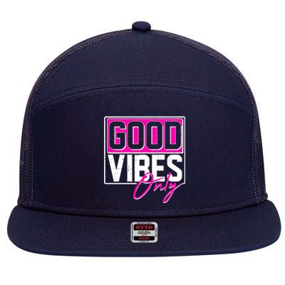 Cool Funny Good Vibes Only 7 Panel Mesh Trucker Snapback Hat