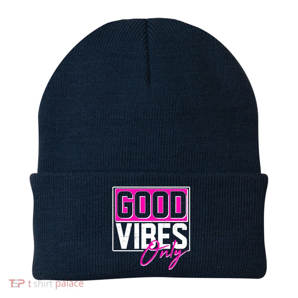 Cool Funny Good Vibes Only Knit Cap Winter Beanie