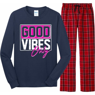 Cool Funny Good Vibes Only Long Sleeve Pajama Set