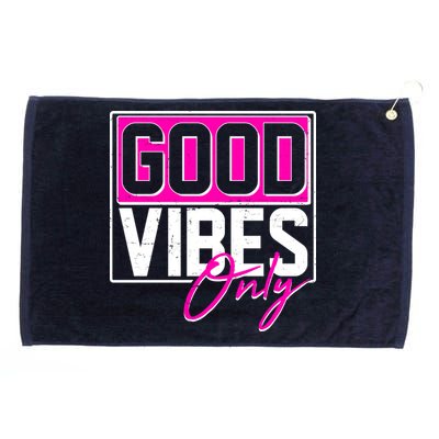 Cool Funny Good Vibes Only Grommeted Golf Towel